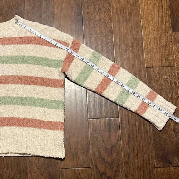 Thread & Supply Cozy Soft Striped Ribbed Crewneck Sweater Boho - Picture 5 of 9